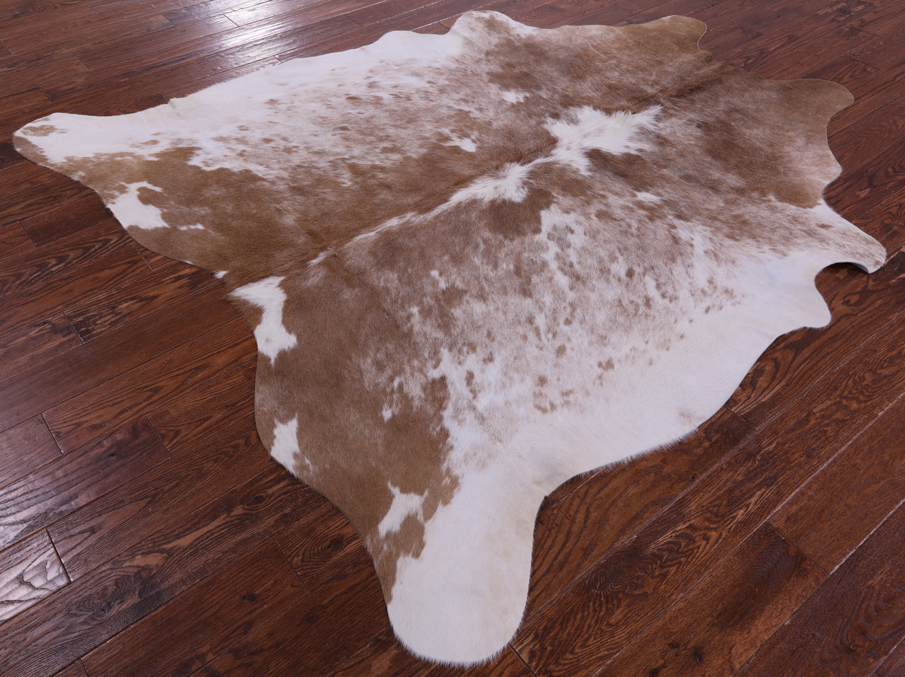 Brown Salt & Pepper Natural Cowhide Rug - X-Large 7' 0"H x 6' 5"W