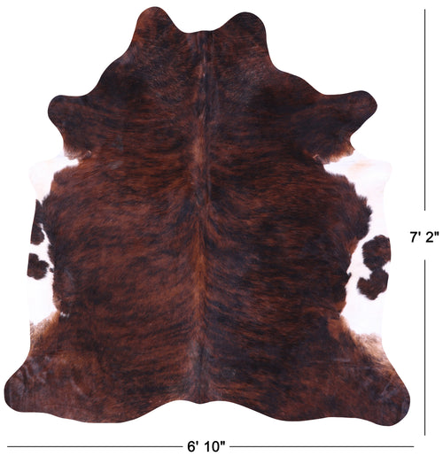 Dark Brindle Natural Cowhide Rug - X-Large 7' 2