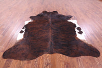 Thumbnail for Dark Brindle Natural Cowhide Rug - X-Large 7' 2