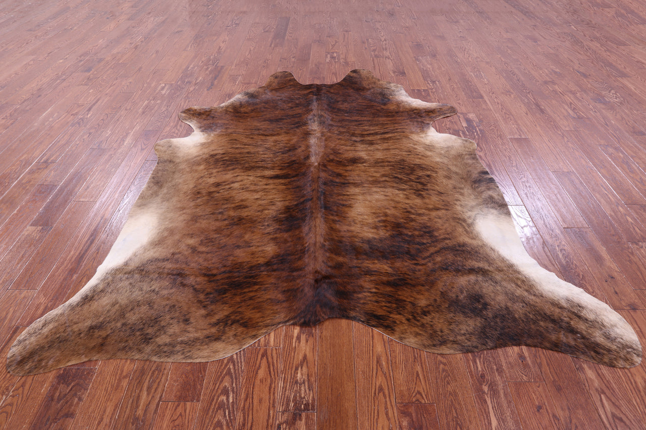 Light Brindle Natural Cowhide Rug - XX-Large 7' 10"H x 7' 5"W