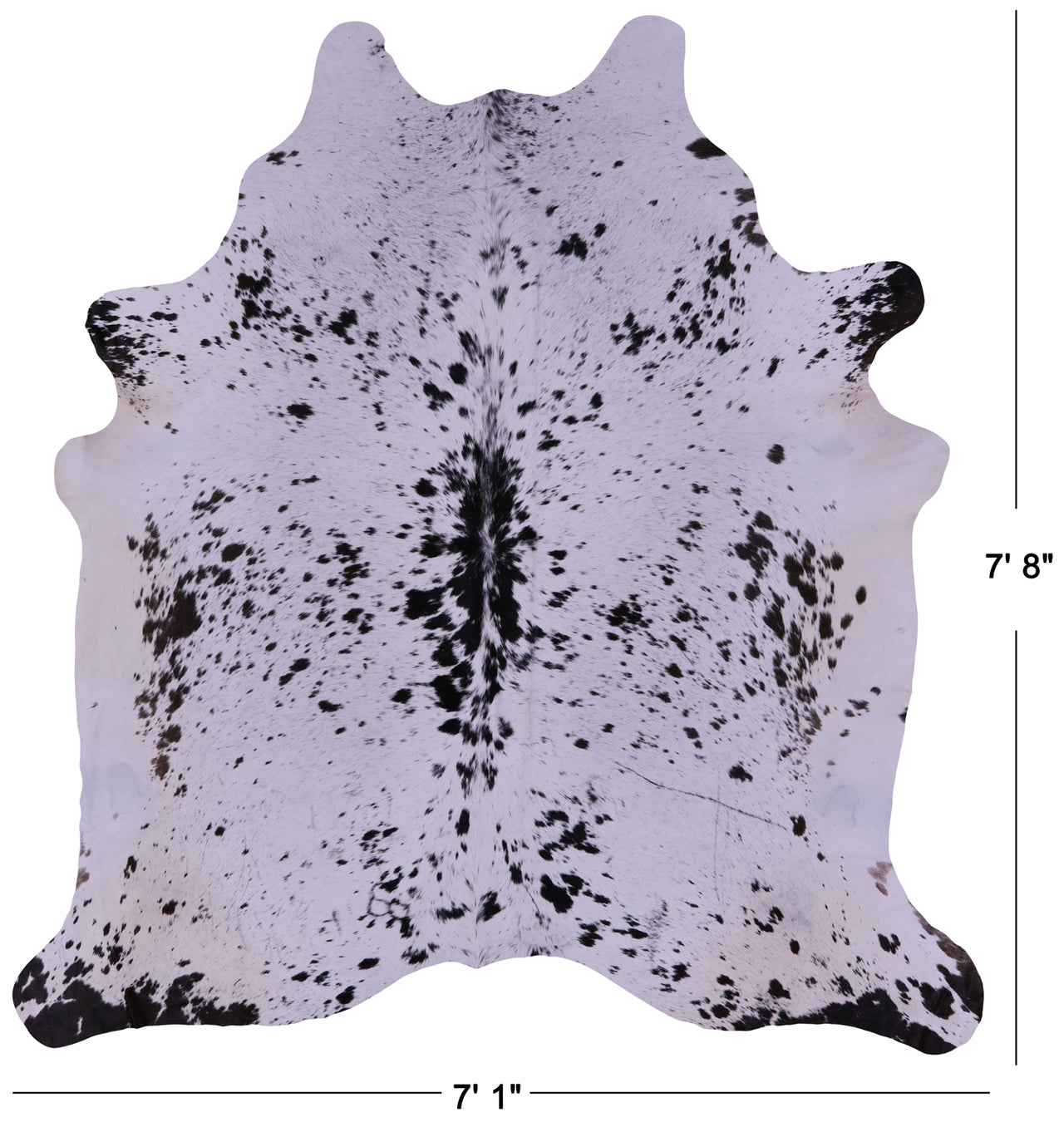 Brown Salt & Pepper Natural Cowhide Rug - XX-Large 7' 8"H x 7' 1"W