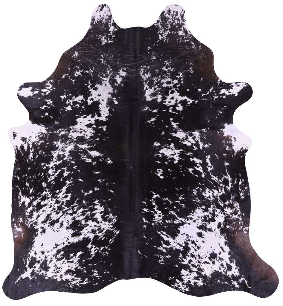 Black Salt & Pepper Natural Cowhide Rug - XX-Large 8' 0"H x 7' 2"W