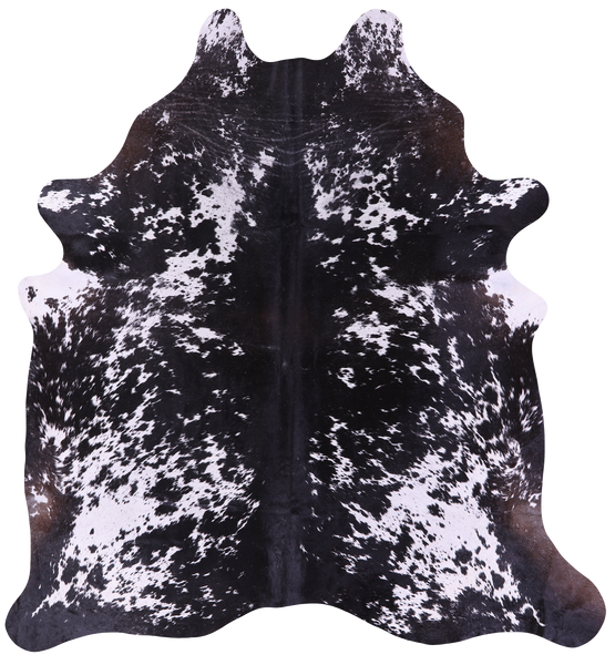 Black Salt & Pepper Natural Cowhide Rug - XX-Large 8' 0"H x 7' 2"W