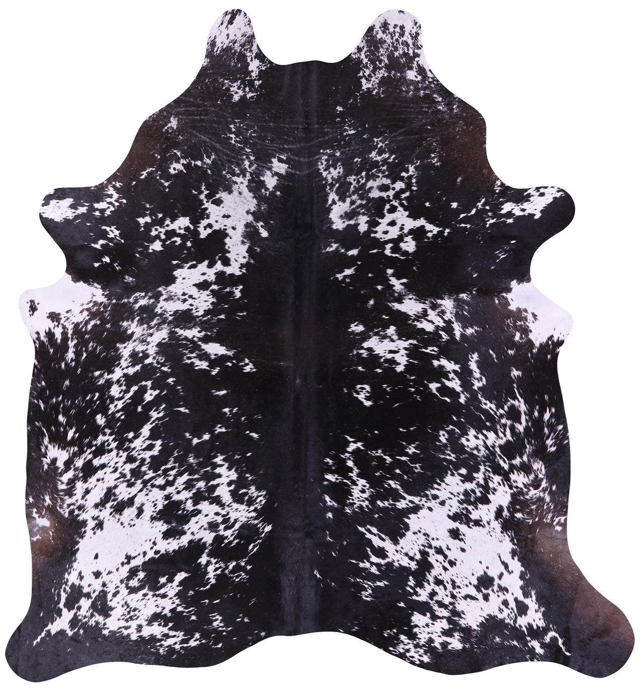 Black Salt & Pepper Natural Cowhide Rug - XX-Large 8' 0"H x 7' 2"W