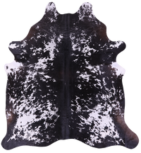 Thumbnail for Black Salt & Pepper Natural Cowhide Rug - XX-Large 8' 0