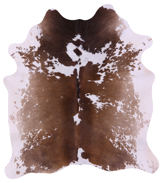 Brown Salt & Pepper Natural Cowhide Rug - X-Large 7' 0"H x 6' 1"W