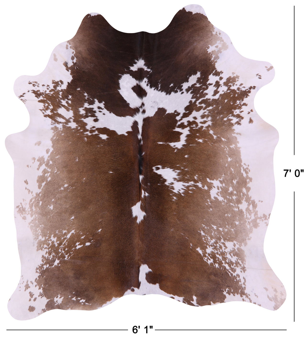 Brown Salt & Pepper Natural Cowhide Rug - X-Large 7' 0"H x 6' 1"W