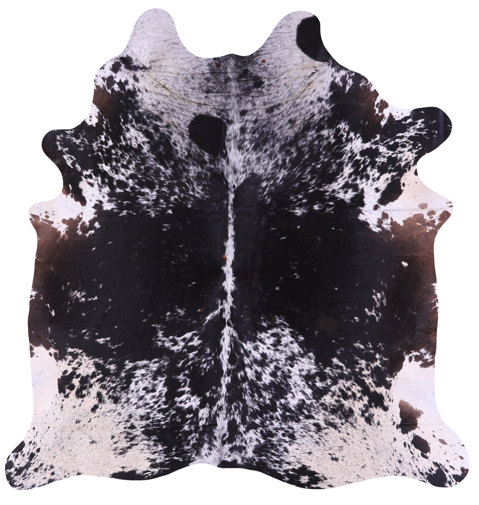 Black Salt & Pepper Natural Cowhide Rug - XX-Large 7' 8"H x 7' 2"W