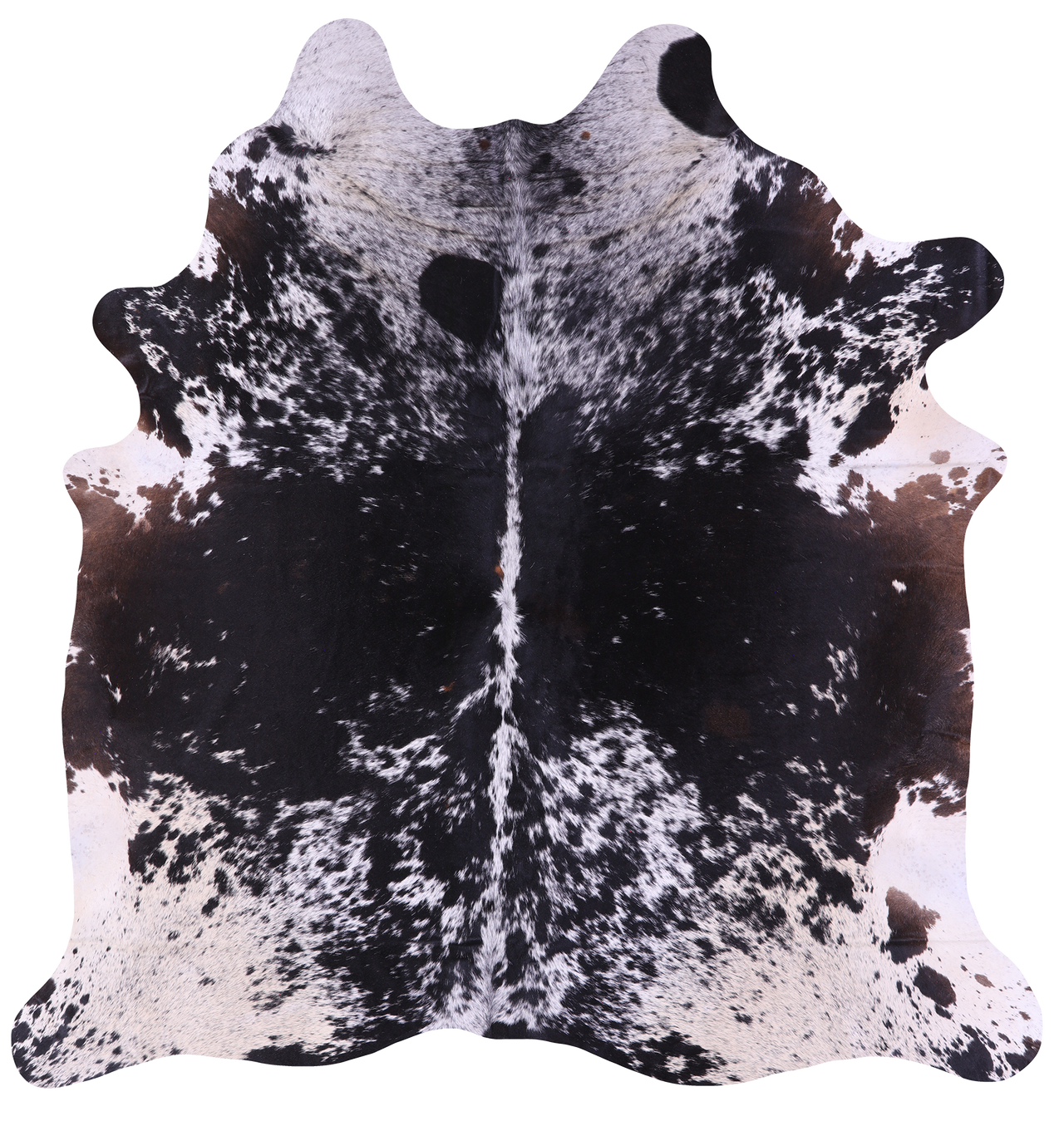 Black Salt & Pepper Natural Cowhide Rug - XX-Large 7' 8"H x 7' 2"W