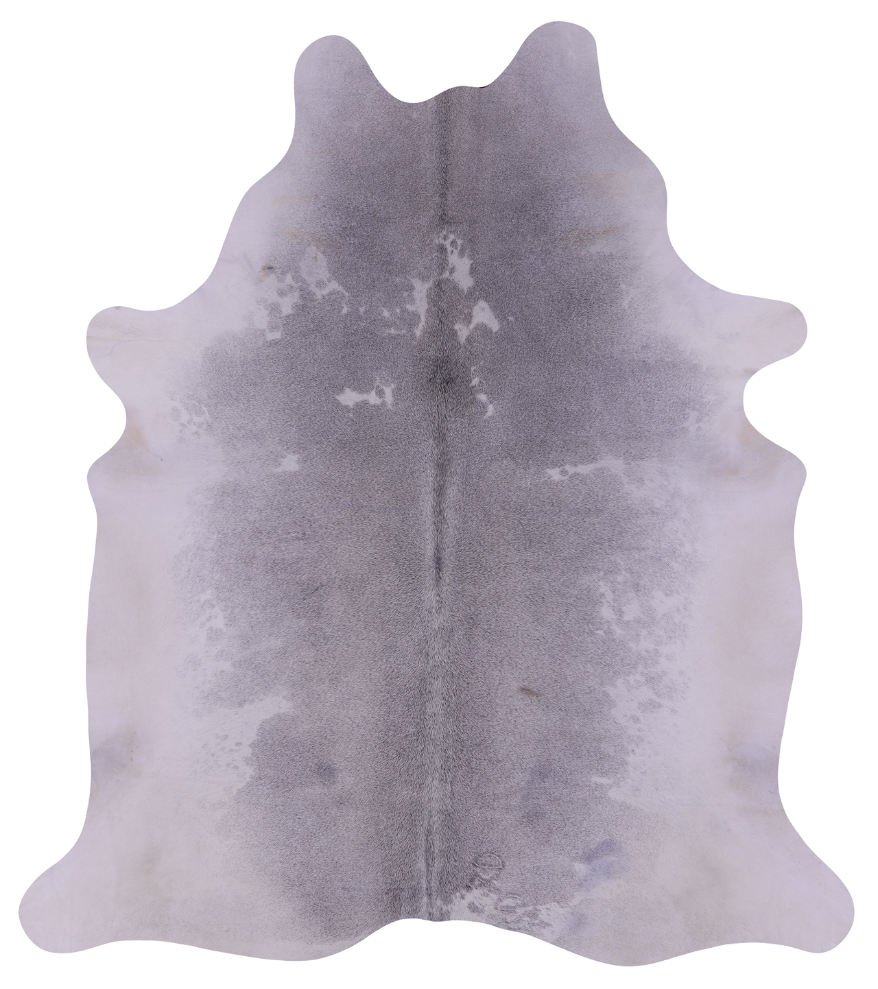 Grey & White Natural Cowhide Rug - X-Large 7' 1"H x 6' 1"W
