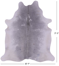 Thumbnail for Grey & White Natural Cowhide Rug - X-Large 7' 1