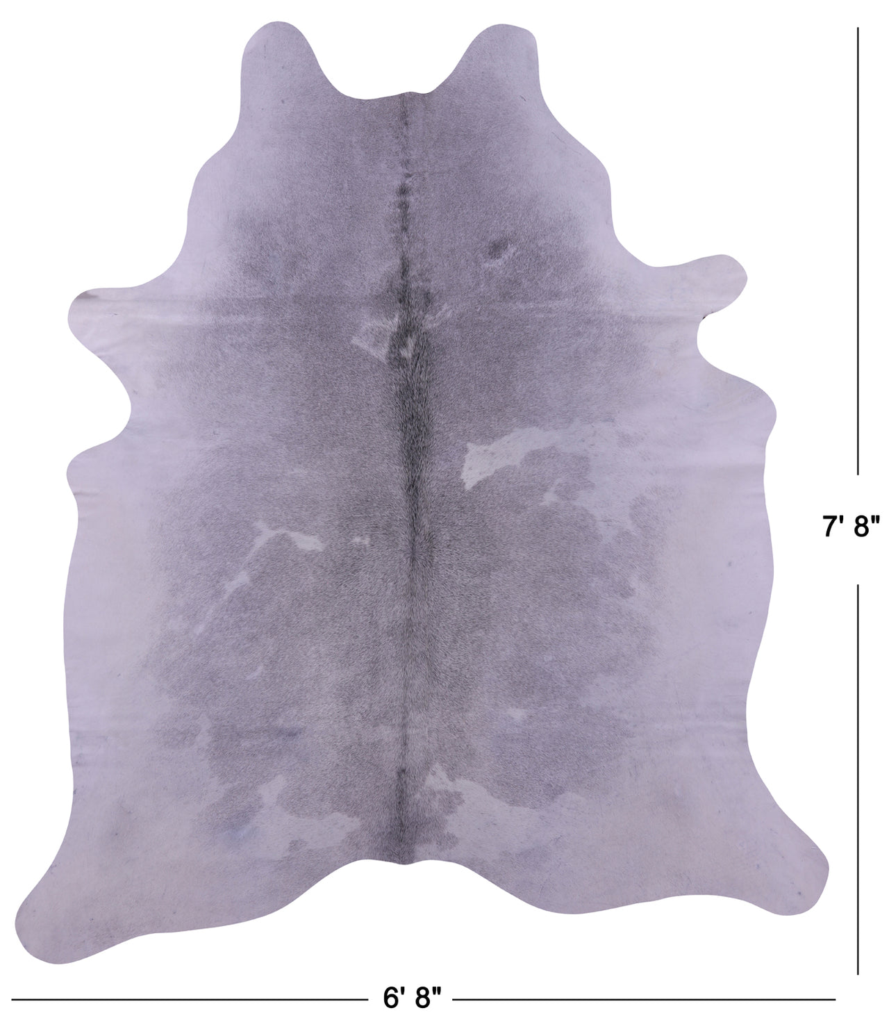 Grey & White Natural Cowhide Rug - XX-Large 7' 8"H x 6' 8"W