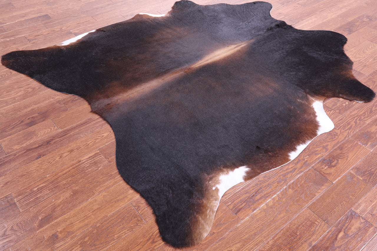 Dark Brown Natural Cowhide Rug - X-Large 7' 3"H x 6' 4"W