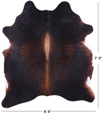 Thumbnail for Dark Brown Natural Cowhide Rug - X-Large 7' 3
