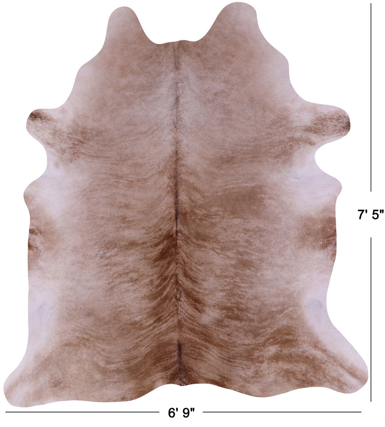 Light Brindle Natural Cowhide Rug - XX-Large 7' 5"H x 6' 9"W