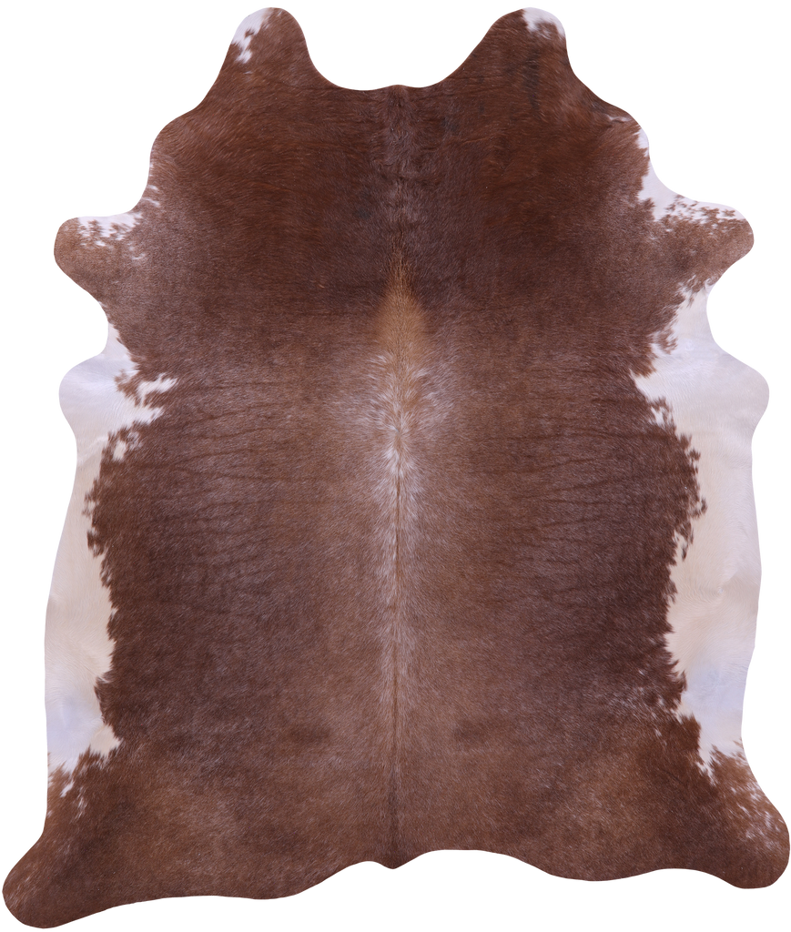 Brown & White Natural Cowhide Rug - XX-Large 7' 8"H x 6' 6"W