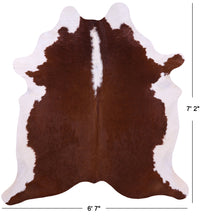 Thumbnail for Brown & White Natural Cowhide Rug - X-Large 7' 2