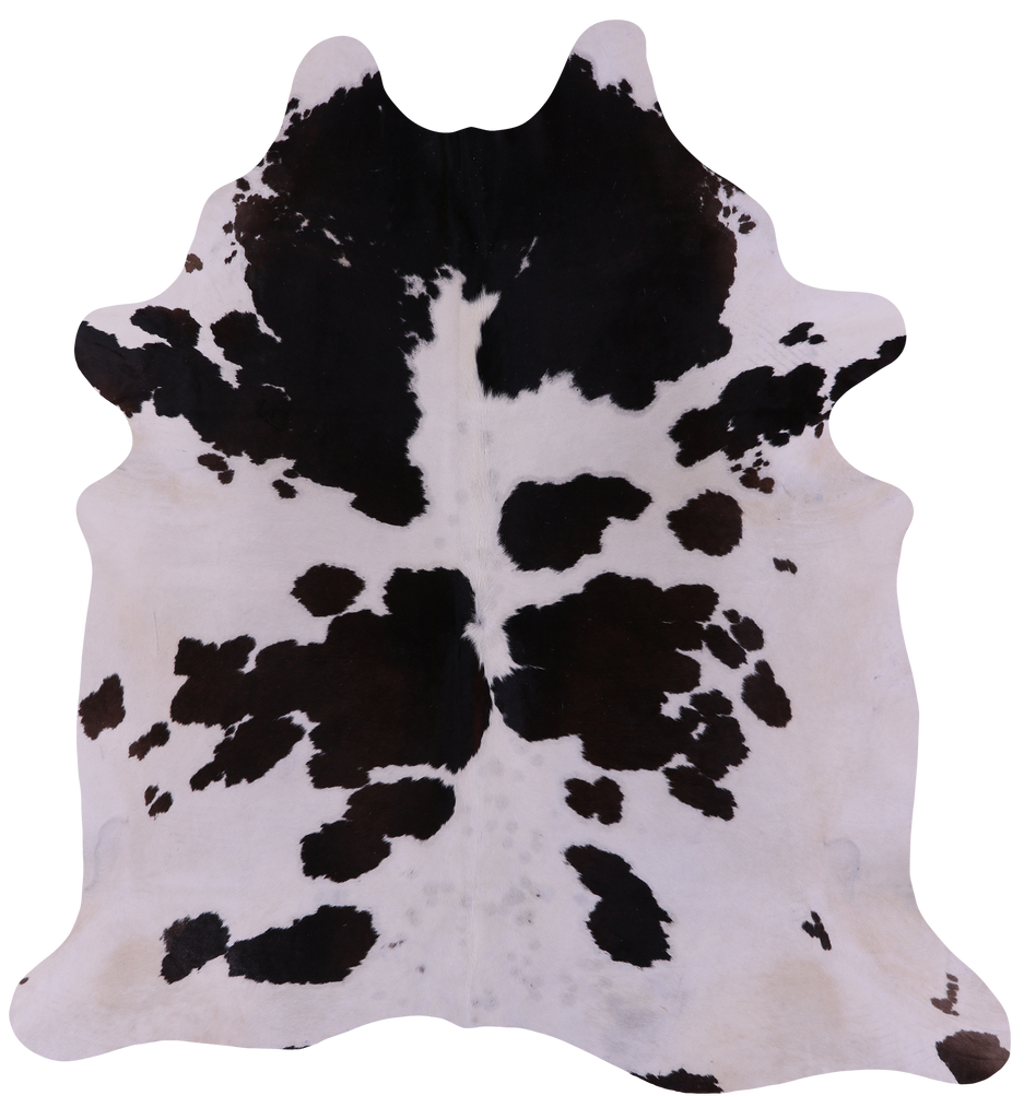 Brown & White Natural Cowhide Rug - XX-Large 7' 6"H x 7' 0"W