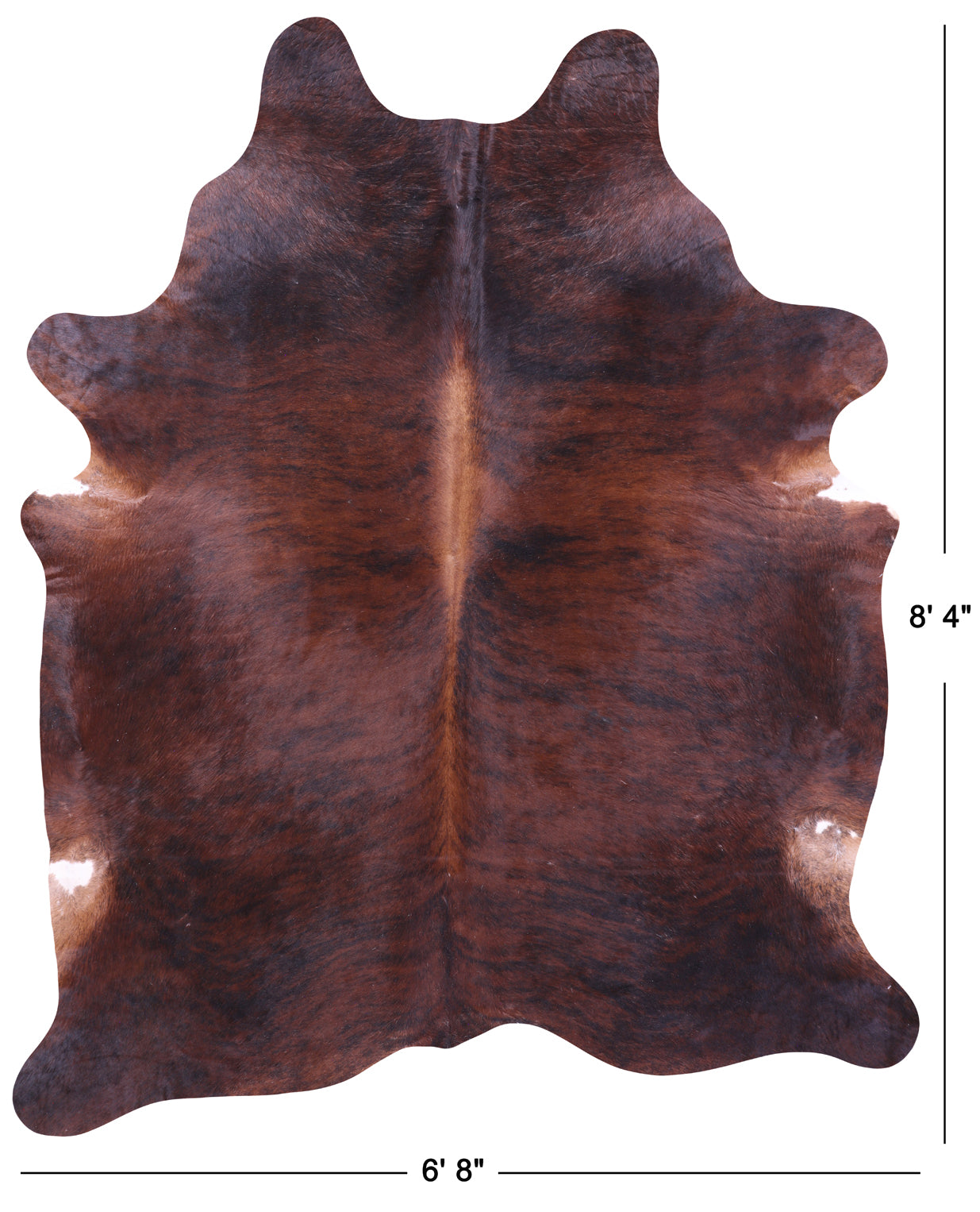 Dark Brindle Natural Cowhide Rug - XX-Large 8' 4"H x 6' 8"W