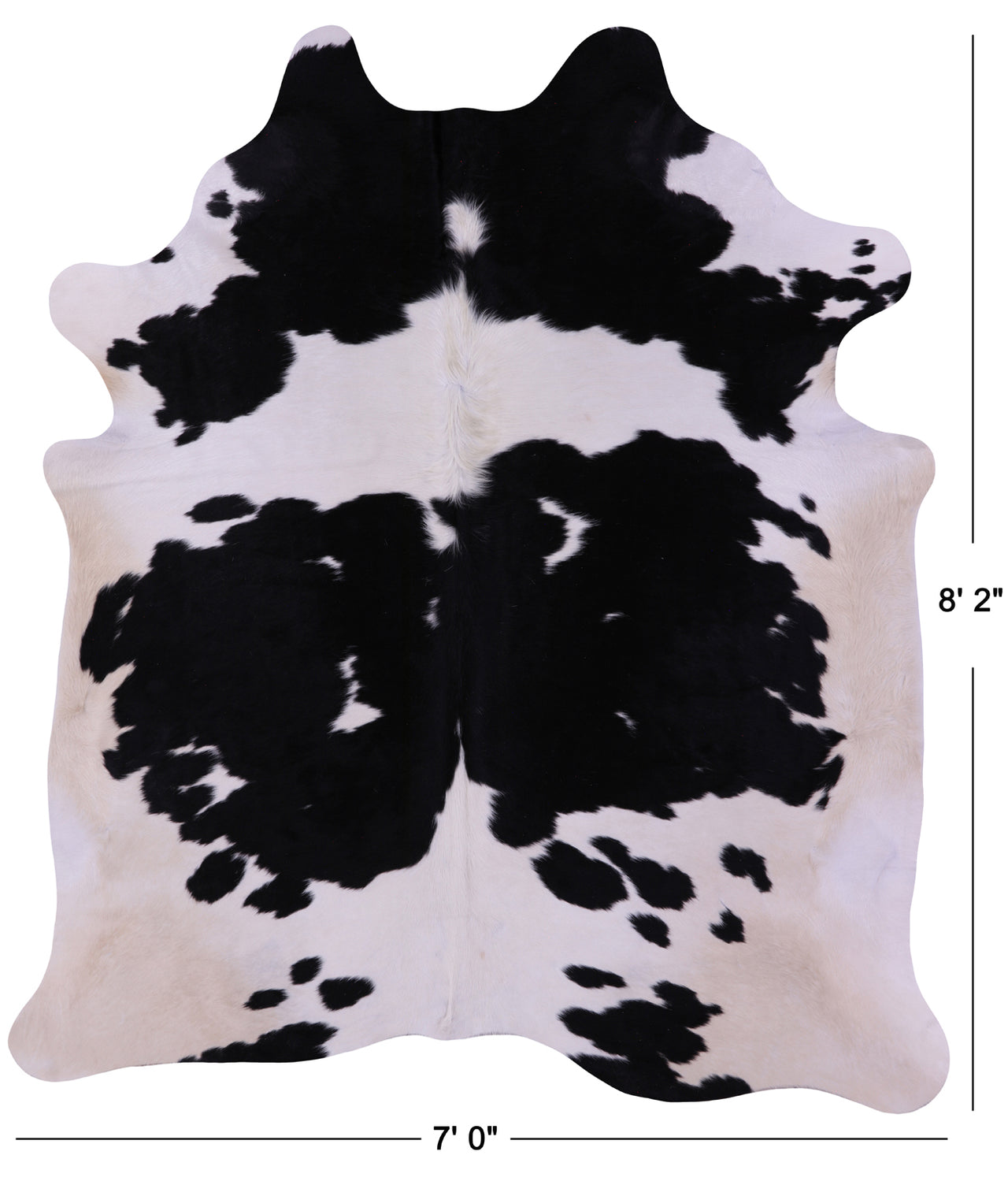 Black & White Natural Cowhide Rug - XX-Large 8' 2"H x 7' 0"W