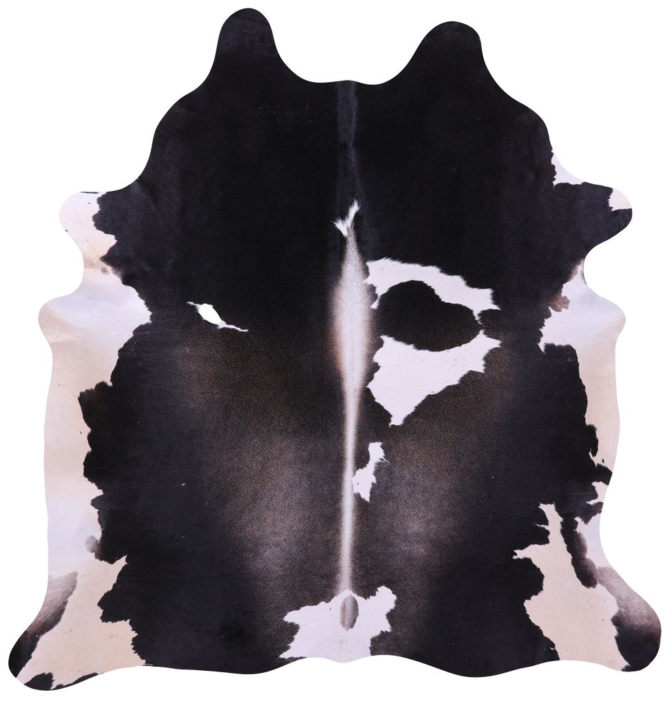 Black & White Natural Cowhide Rug - X-Large 7' 3"H x 7' 0"W