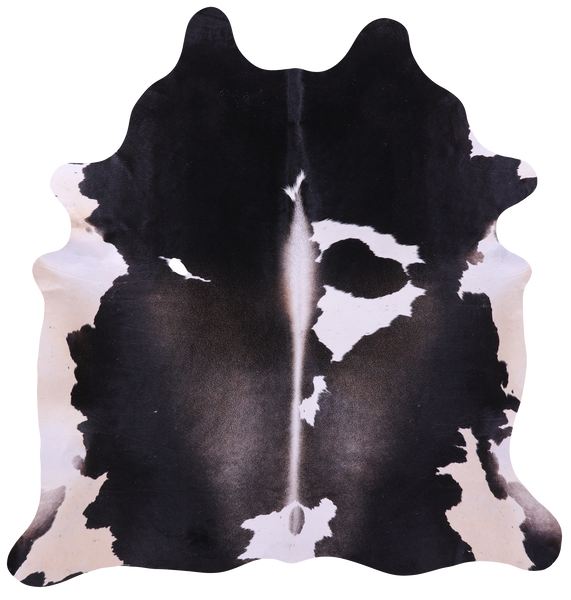 Black & White Natural Cowhide Rug - X-Large 7' 3"H x 7' 0"W