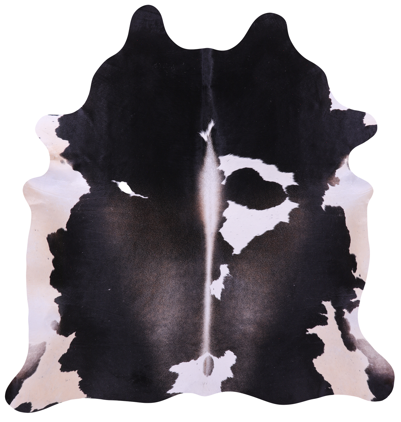 Black & White Natural Cowhide Rug - X-Large 7' 3"H x 7' 0"W