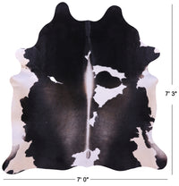 Thumbnail for Black & White Natural Cowhide Rug - X-Large 7' 3