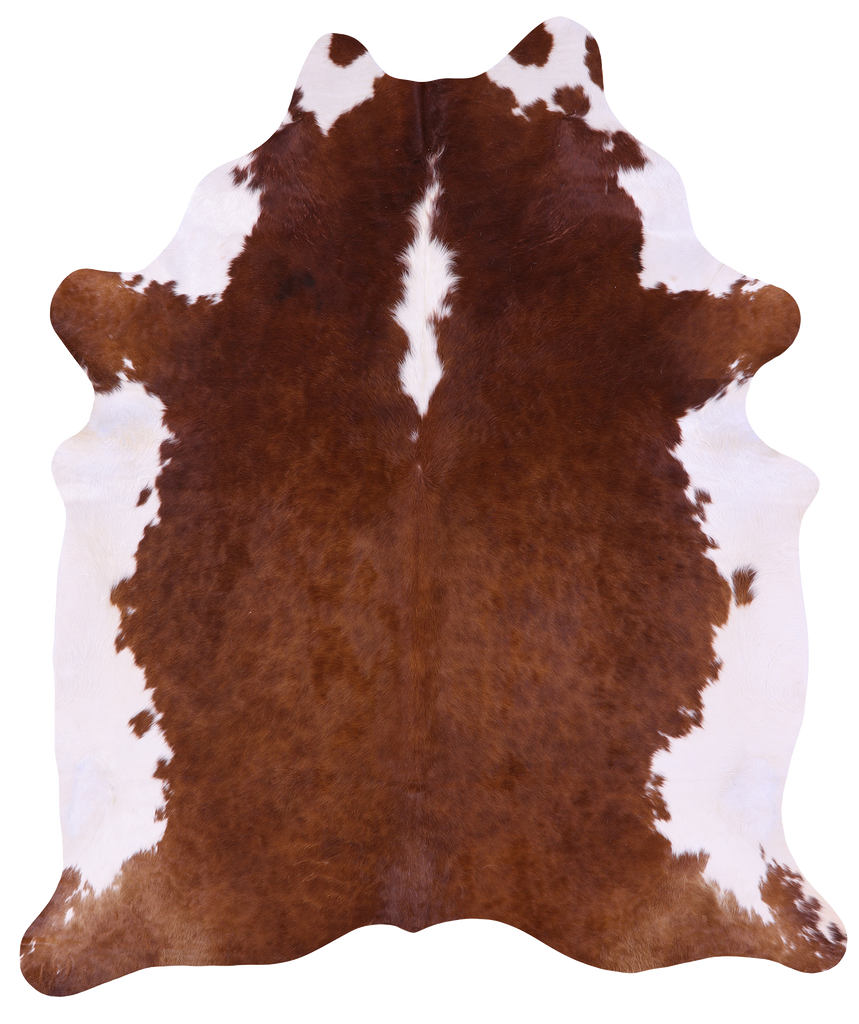 Brown & White Natural Cowhide Rug - XX-Large 8' 4"H x 7' 0"W