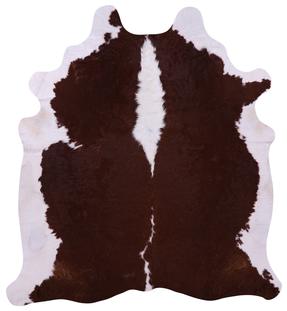 Brown & White Natural Cowhide Rug - XX-Large 7' 10"H x 7' 2"W