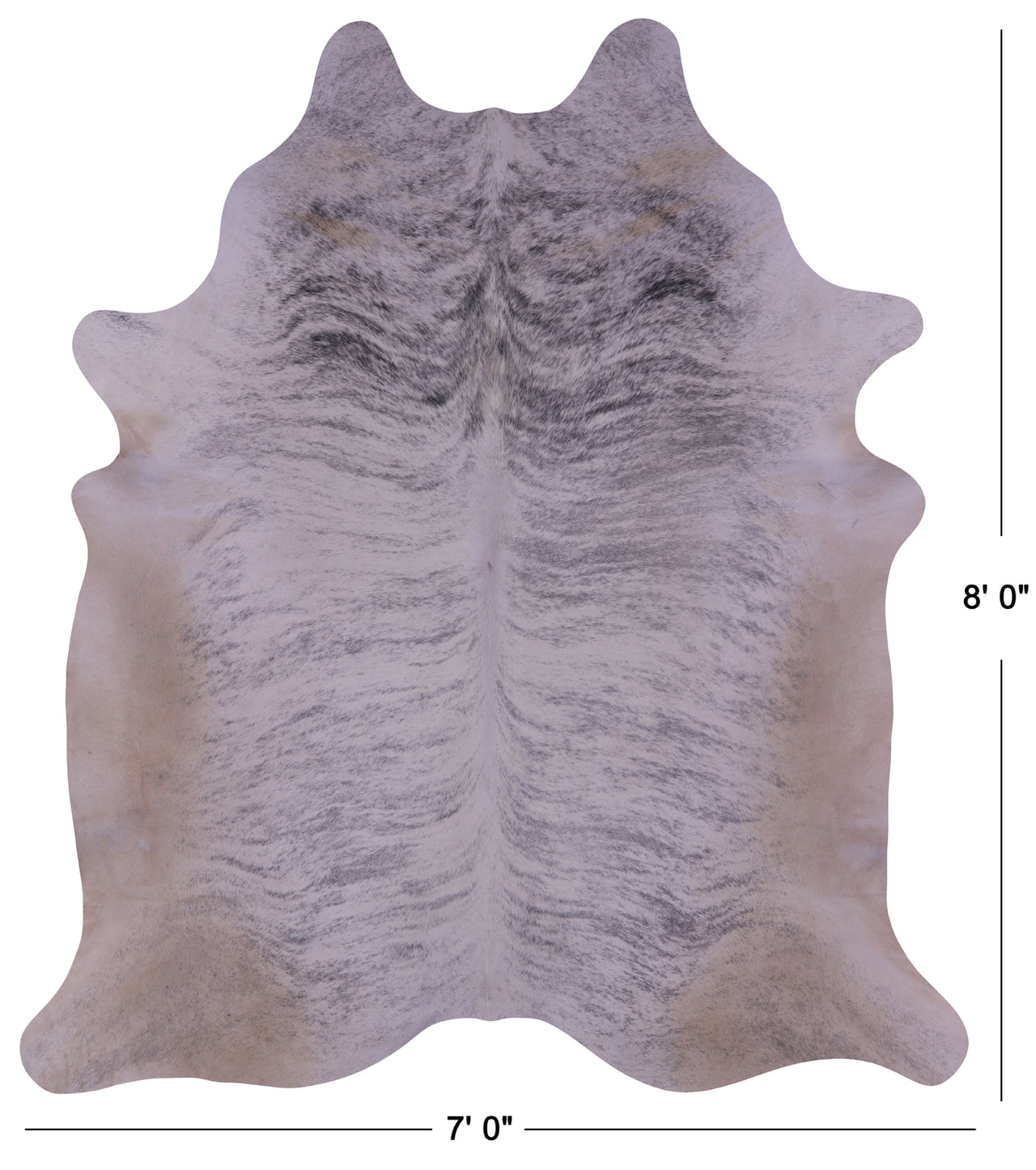 Grey Brindle Natural Cowhide Rug - XX-Large 8' 0"H x 7' 0"W