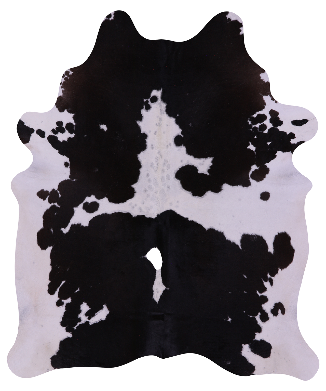 Black & White Natural Cowhide Rug - X-Large 7' 3"H x 6' 0"W