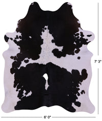 Thumbnail for Black & White Natural Cowhide Rug - X-Large 7' 3