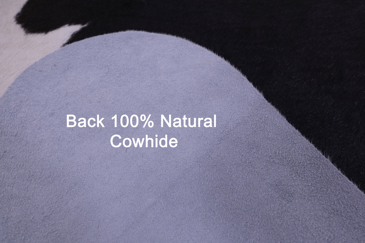 Black & White Natural Cowhide Rug - X-Large 7' 3"H x 6' 0"W