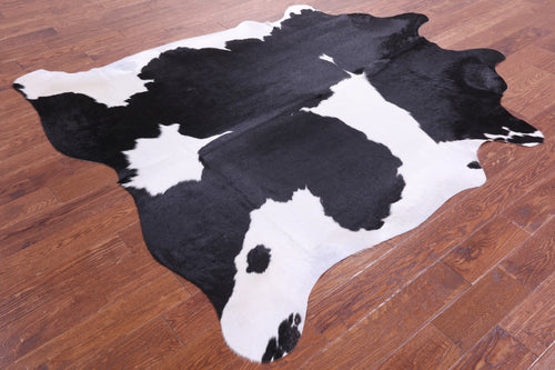 Black & White Natural Cowhide Rug - X-Large 7' 2