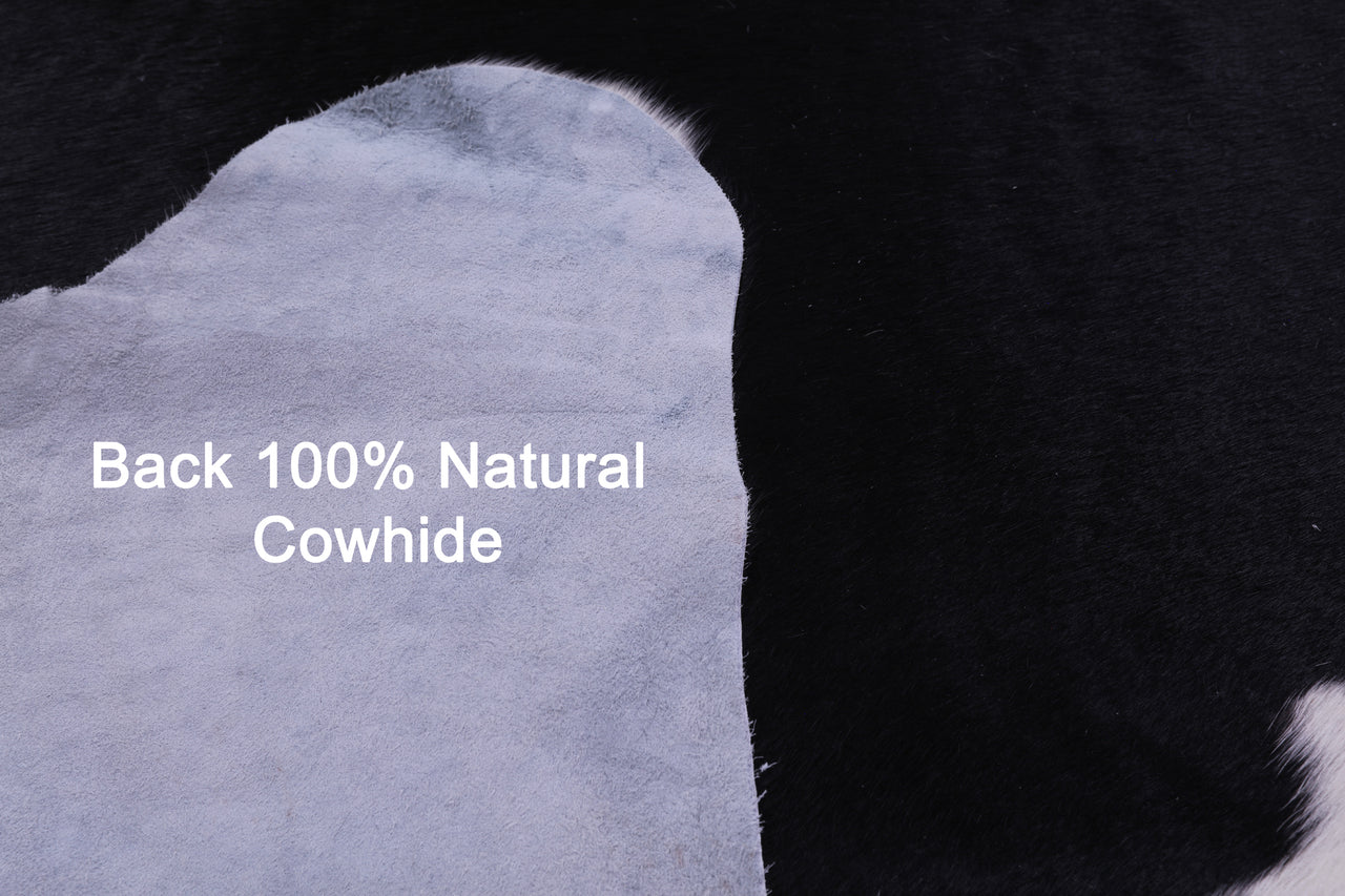 Black & White Natural Cowhide Rug - X-Large 7' 2"H x 6' 4"W