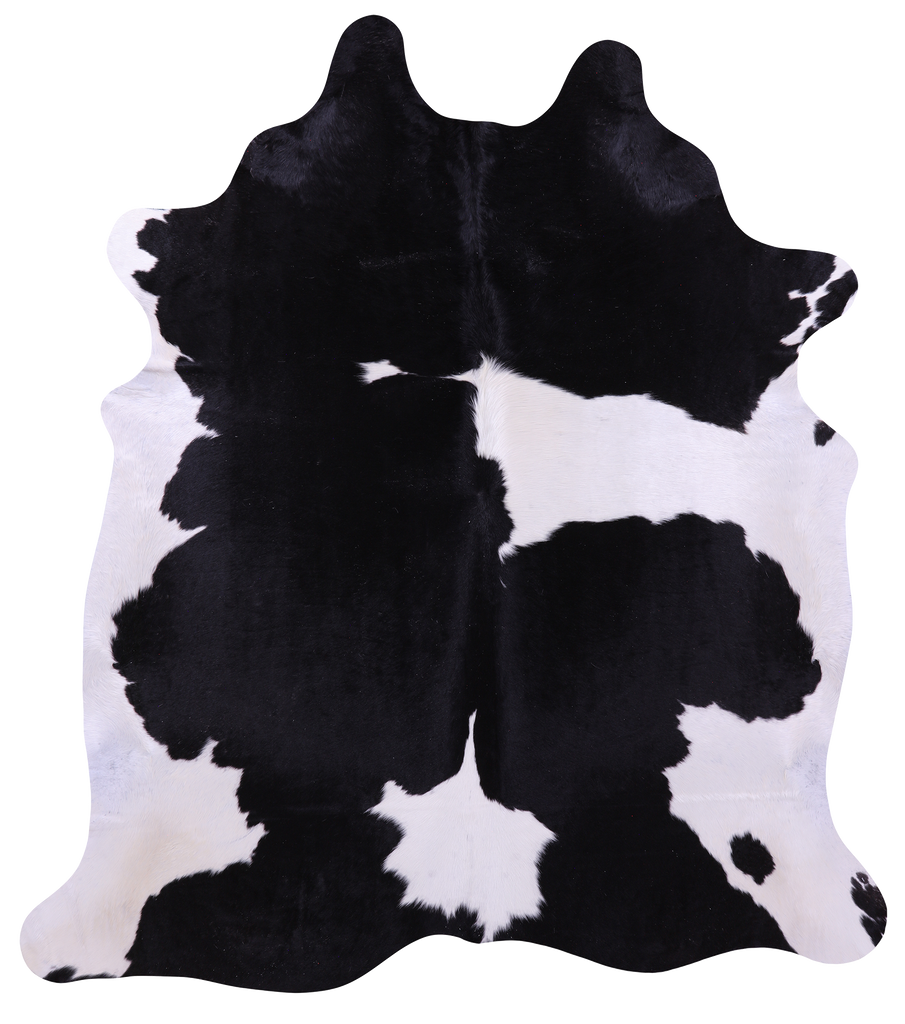 Black & White Natural Cowhide Rug - X-Large 7' 2"H x 6' 4"W