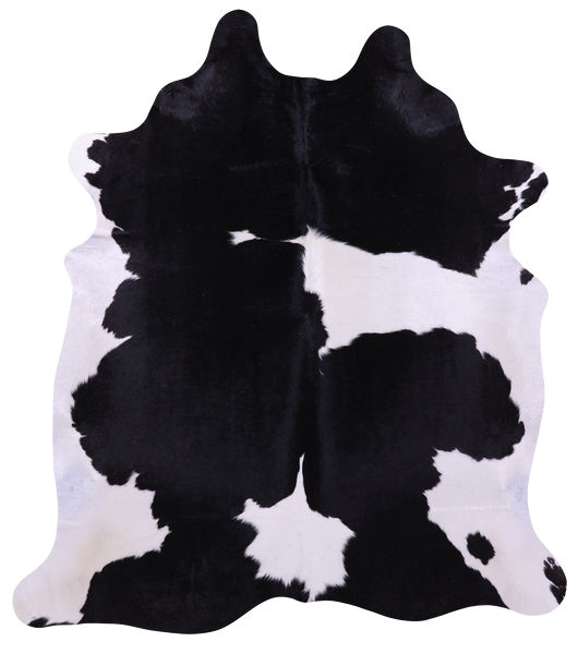 Black & White Natural Cowhide Rug - X-Large 7' 2"H x 6' 4"W