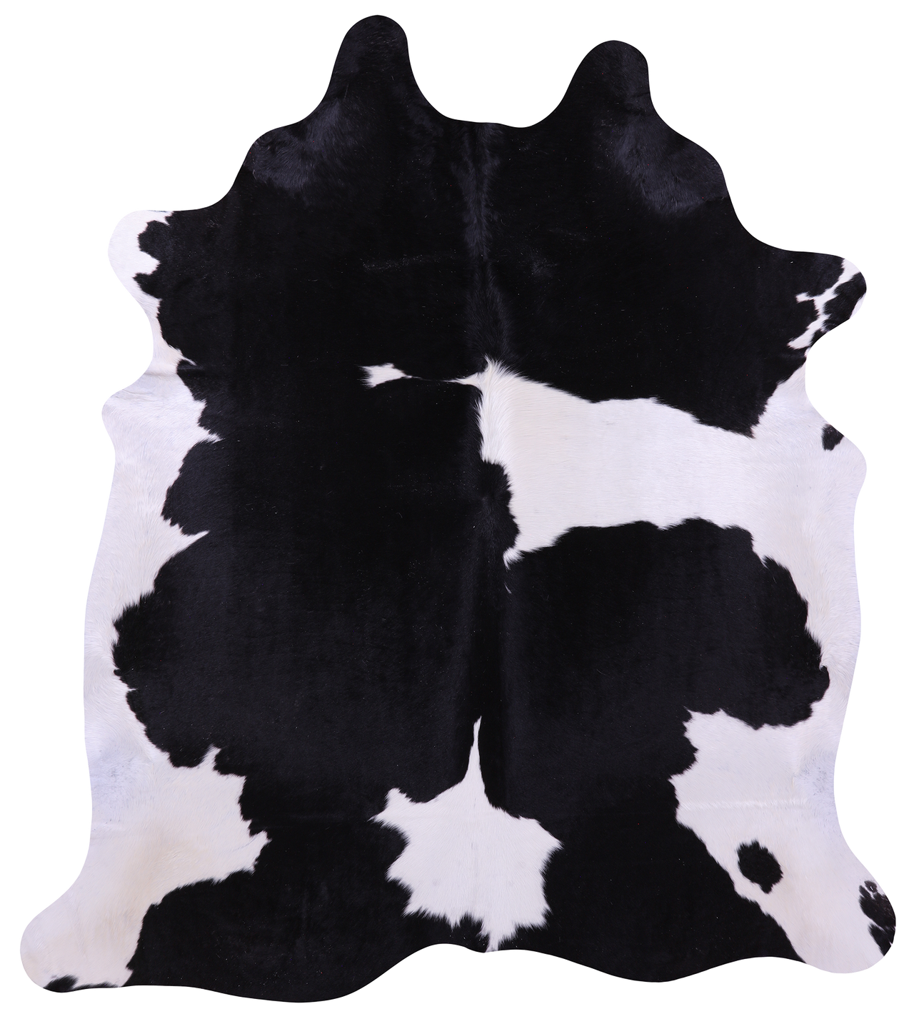 Black & White Natural Cowhide Rug - X-Large 7' 2"H x 6' 4"W