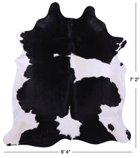Thumbnail for Black & White Natural Cowhide Rug - X-Large 7' 2