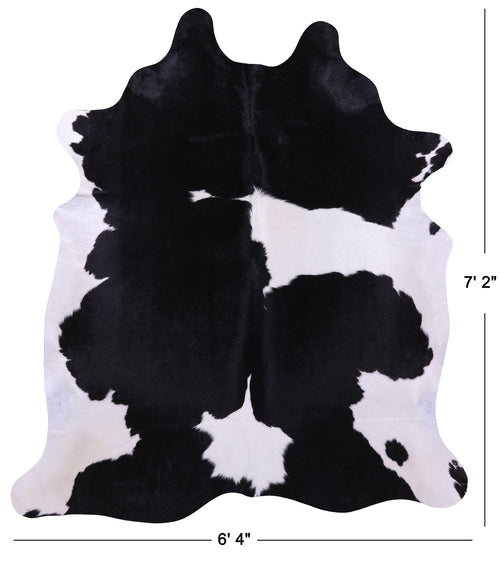 Black & White Natural Cowhide Rug - X-Large 7' 2