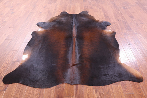 Dark Brown Natural Cowhide Rug - XX-Large 7' 4