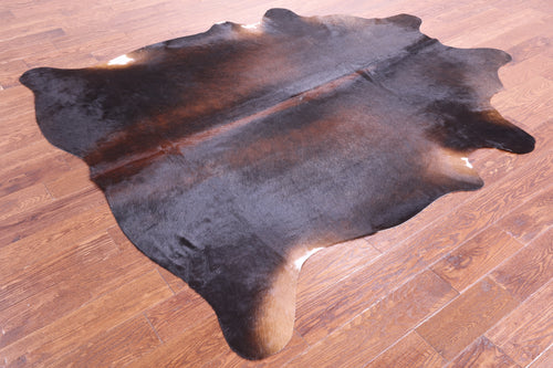 Dark Brown Natural Cowhide Rug - XX-Large 7' 4