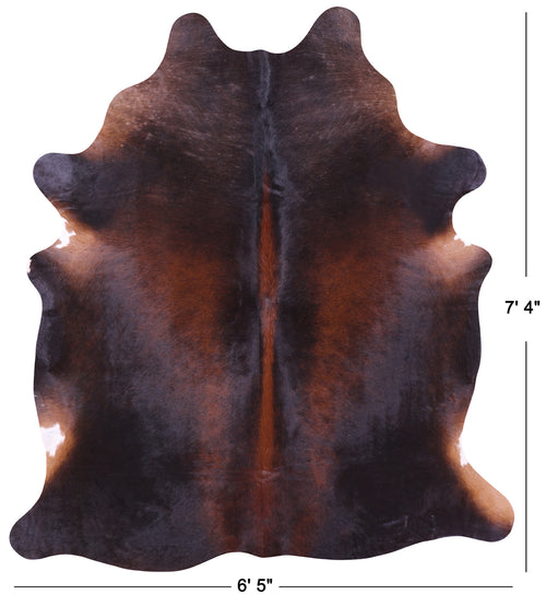 Dark Brown Natural Cowhide Rug - XX-Large 7' 4