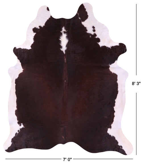 Brown & White Natural Cowhide Rug - XX-Large 8' 3