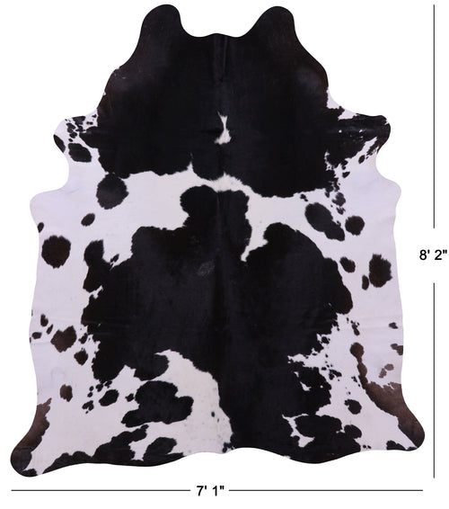 Black & White Natural Cowhide Rug - XX-Large 8' 2