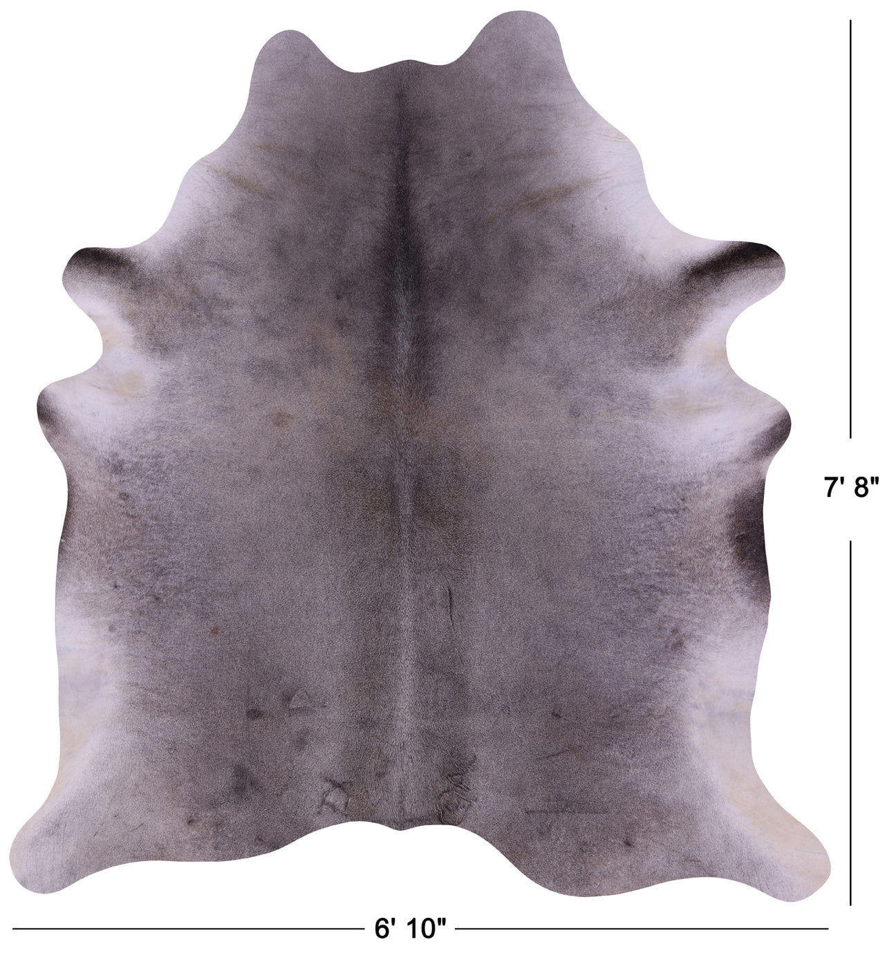 Grey Natural Cowhide Rug - XX-Large 7' 8"H x 6' 10"W
