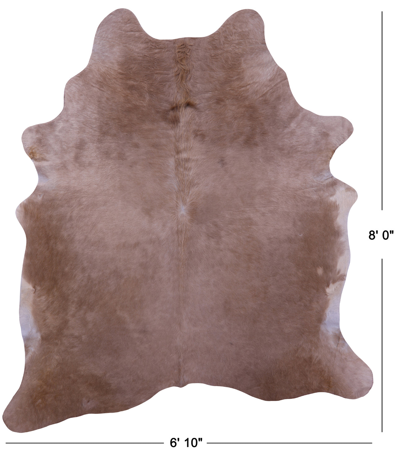 Light Brown Natural Cowhide Rug - XX-Large 8' 0"H x 6' 10"W