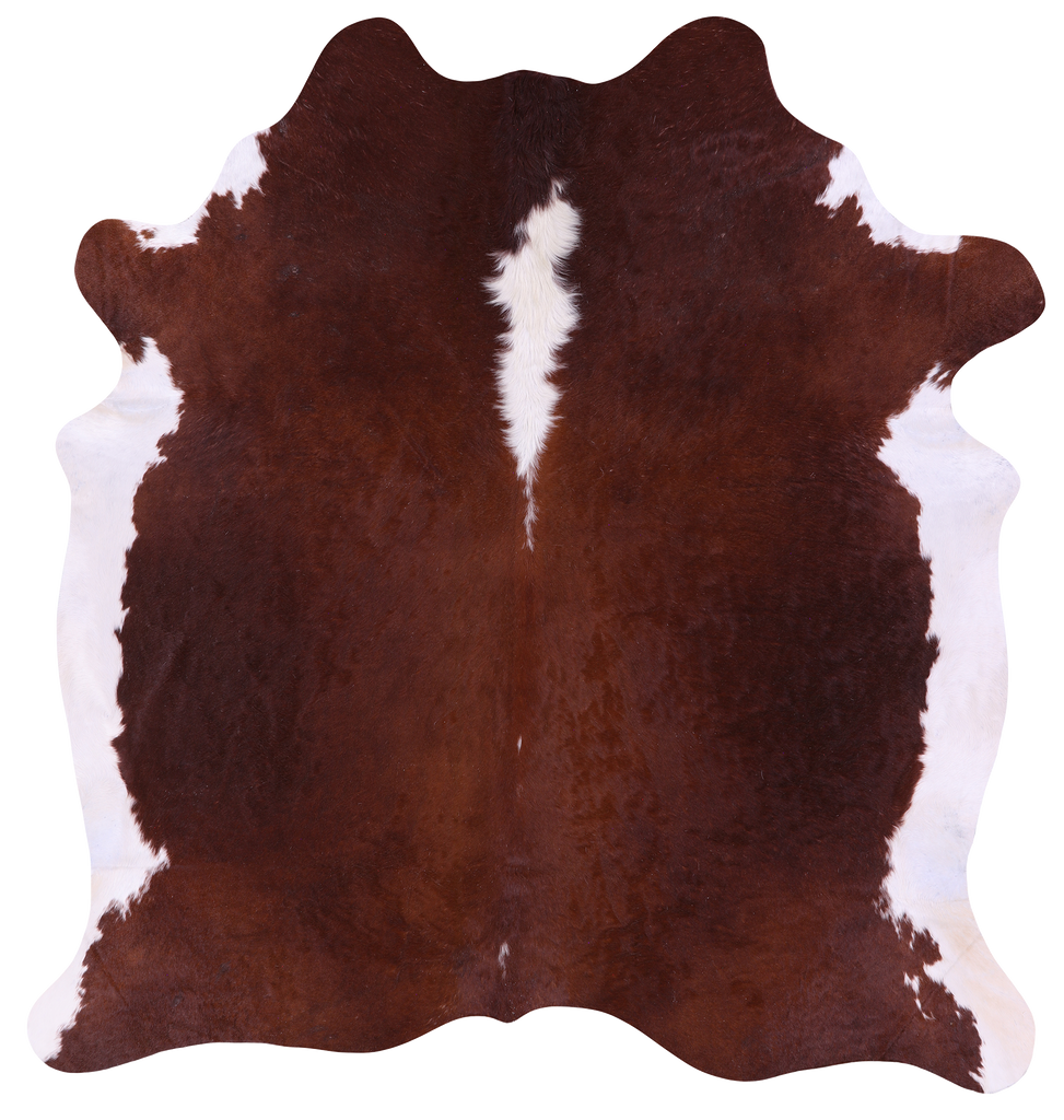 Brown & White Natural Cowhide Rug - XX-Large 7' 4"H x 6' 8"W