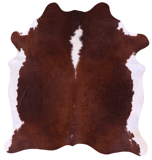 Brown & White Natural Cowhide Rug - XX-Large 7' 4